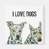 Shepherd Shar pei Pitbull Labrador Art Magnet (Devant)