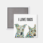 Shepherd Shar pei Pitbull Labrador Art Magnet Magneet (Voorkant / Achterkant)