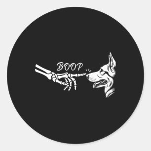 Shepherd Skeleton Hand Boop Halloween Pet Women Gi Ronde Sticker