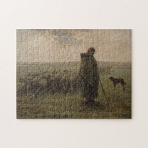 Shepherdess en haar kudde 1862-63 legpuzzel