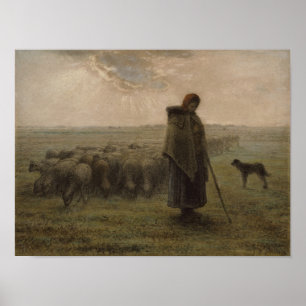 Shepherdess en haar kudde   1862-63 poster