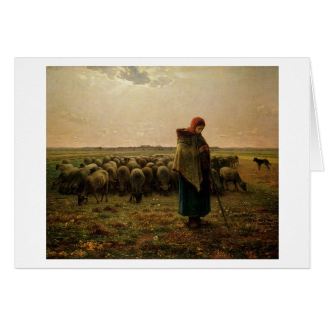 Shepherdess met haar Flock, 1863 (Voorkant Horizontaal)
