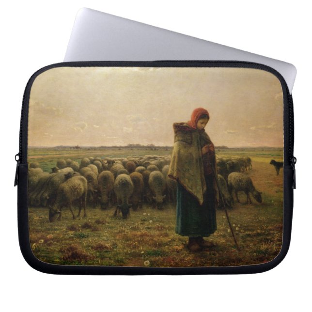 Shepherdess met haar Flock, 1863 Laptop Sleeve (Voorkant)