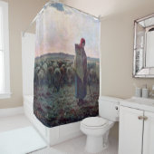 Shepherdess met Hare Flock, Jean-Francois Millet Douchegordijn (In situ)