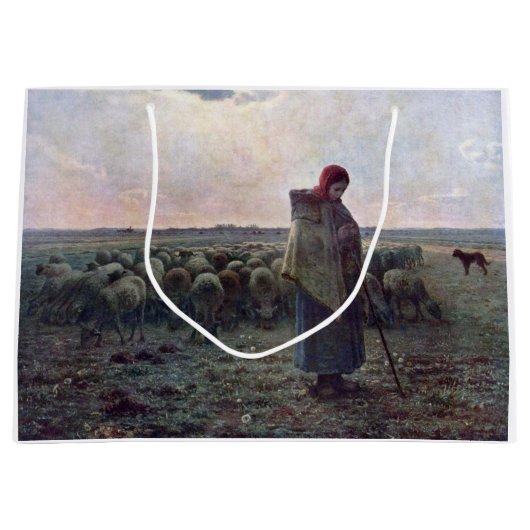 Shepherdess met Hare Flock, Jean-Francois Millet Groot Cadeauzakje (Voorkant)