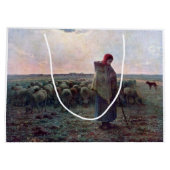 Shepherdess met Hare Flock, Jean-Francois Millet Groot Cadeauzakje (Achterkant)