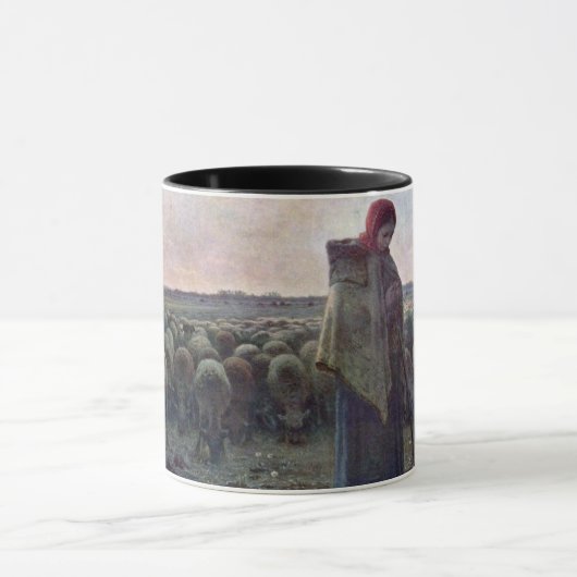 Shepherdess met Hare Flock, Jean-Francois Millet Mok (Midden)