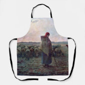 Shepherdess met Hare Flock, Jean-Francois Millet Schort (Voorkant)