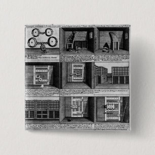 Shepherd's ontsnapping uit de Newgate gevangenis Vierkante Button 5,1 Cm