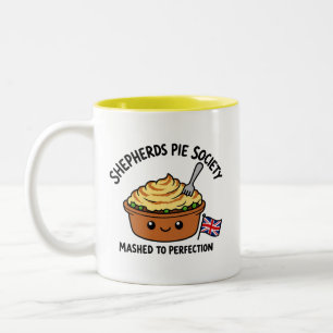Shepherds Pie Genootschap Cartoon Tweekleurige Koffiemok