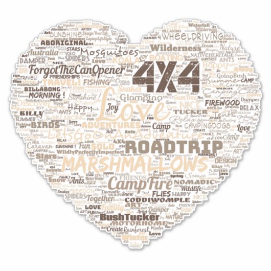 Shepos Love Heart Word Art . Sticker (Voorkant)