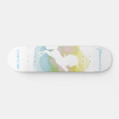 Sherbert Cloud Unicorn Rider - Aangepaste tekst Skateboard (Horizontaal)