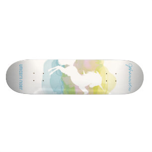 Sherbert Cloud Unicorn Rider - Aangepaste tekst Skateboard