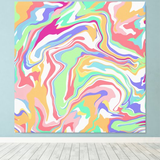 Sherbert Swirls Canvas Afdruk (Insitu (Houten vloer))