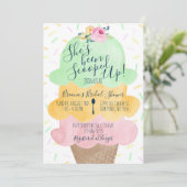Sherbet geschept ijs bruids douche kaart (Staand voorkant)