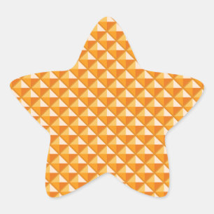 Sherbet oranje, enamel look, bestudeerd raster ster sticker