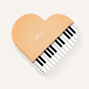 Sherbet Oranje Grand Piano Music-toetsenbord Aange Notitieboek