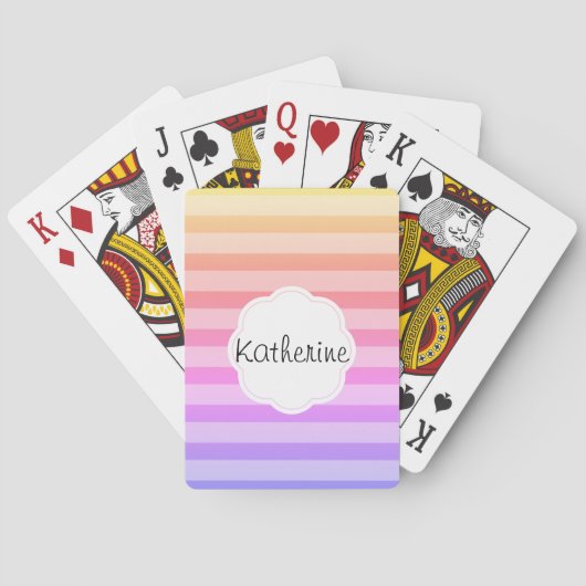 Sherbet Rainbow Stripes Pokerkaarten (Achterkant)
