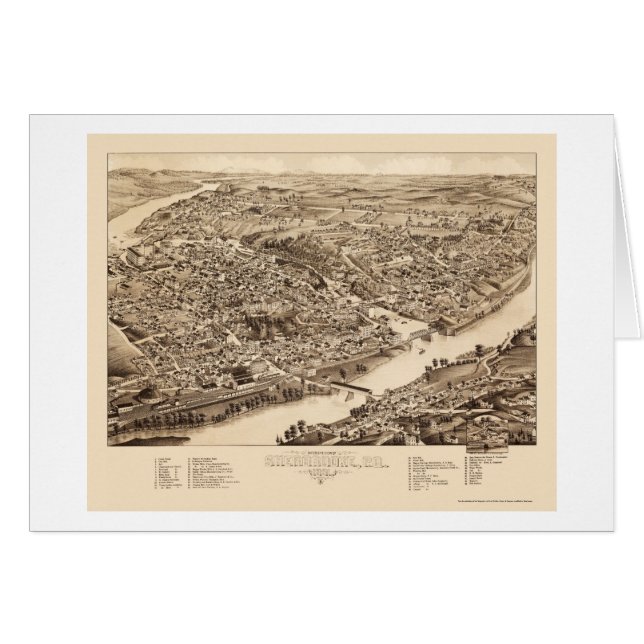 Sherbrooke, Québec, Canada Panoramic Map - 1881 (Voorkant Horizontaal)