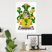 Sheridan Family Crest Poster (Thuiskantoor)