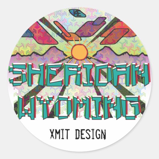 Sheridan, Wyoming Bumpersticker! Ronde Sticker (Voorkant)