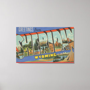 Sheridan, Wyoming - Grote Letter-scènes Canvas Afdruk