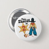 Sheriff 2e verjaardag ronde button 5,7 cm (Voorkant /achterkant)