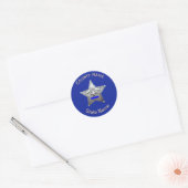 Sheriff Badge Custom Round Sticker (Envelop)