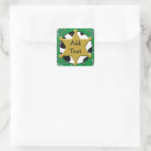 Sheriff Badge Groene Bandanna Sticker (Tas)