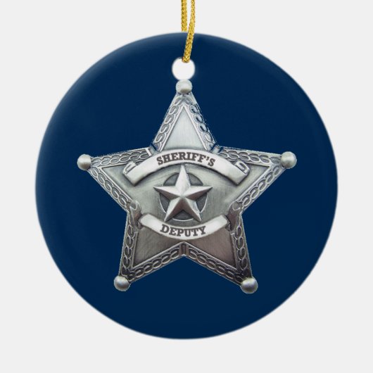 sheriff Badge Keramisch Ornament (Voorkant)
