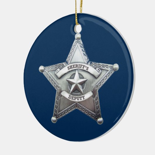 sheriff Badge Keramisch Ornament (Links)