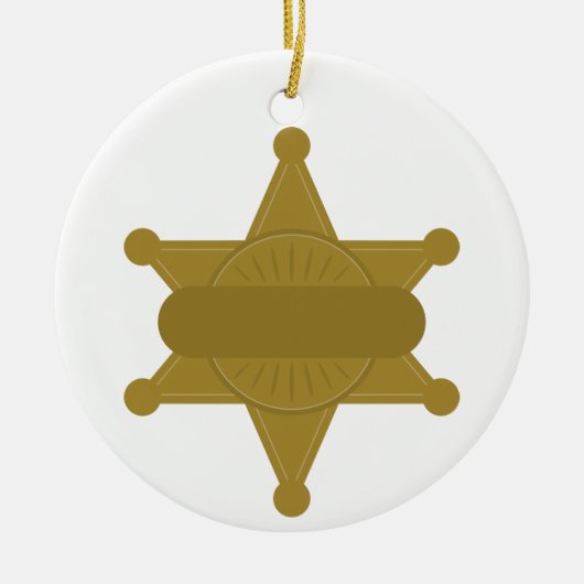 Sheriff Badge Keramisch Ornament (Voorkant)