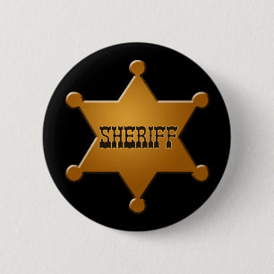 Sheriff Badge - knop Ronde Button 5,7 Cm
