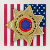 Sheriff Badge Puzzle Personnalisable Ajouter Votre (Horizontal)