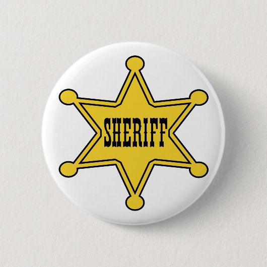 Sheriff Badge Ronde Button 5,7 Cm (Voorkant)