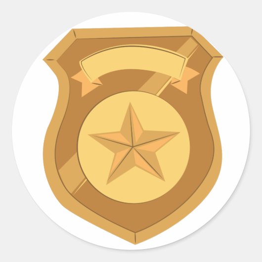 Sheriff Badge Ronde Sticker (Voorkant)