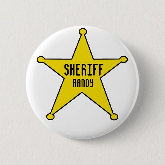 Sheriff Badge voegt naam toe Ronde Button 5,7 Cm (Voorkant)