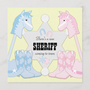 Sheriff Cowboy Gender Reveal Kaart