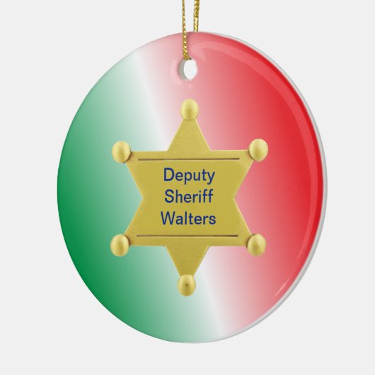 Sheriff Custom kerstversiering Keramisch Ornament (Links)