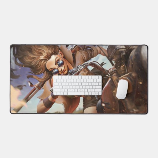 Sheriff Gaming Desk Mat | Motorrijder Art (Keyboard & Muis)