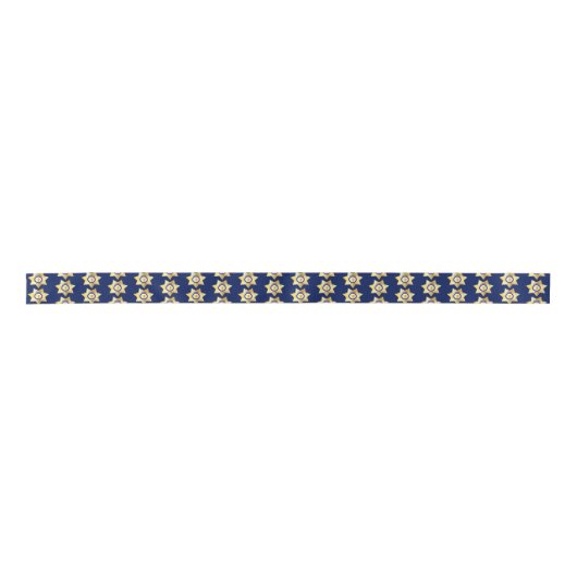 Sheriff Gold Badge op Dark Blue Pattered Lint (Voorkant)