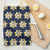 Sheriff Gold Star Badge Fun Theedoek (Quarter Fold)