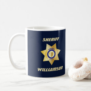 Sheriff Gold Star Badge Gepersonaliseerde Koffie M Koffiemok