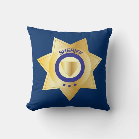 Sheriff Gold Star Badge Kussen (Voorkant)