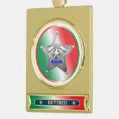 Sheriff in ruste, aangepaste kerstversiering verguld banner ornament (Links)