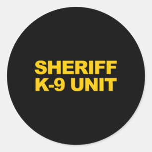 Sheriff K-9 Eenheid Front Back Print Wetshandhaver Ronde Sticker