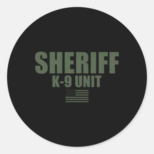 Sheriff K-9 Eenheid OD Groen Uniform Ronde Sticker (Voorkant)