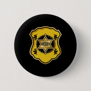 Sheriff kostuum Halloween politieagent handhaving  Ronde Button 5,7 Cm