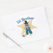 Sheriff Little Brother Ronde Sticker (Envelop)