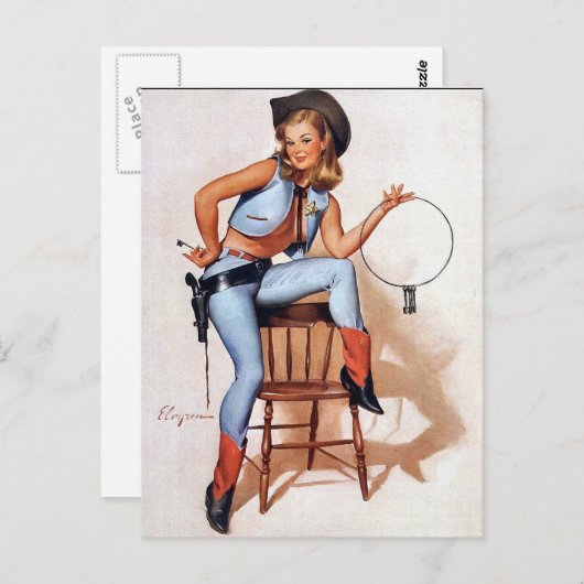 Sheriff Pin-Up Briefkaart (Voorkant / Achterkant)